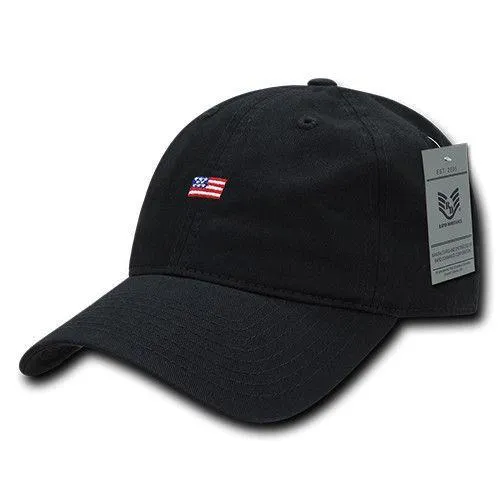 Rapid Dominance Cotton Polo USA American Flag Small Stamp Baseball Dad Caps Hats