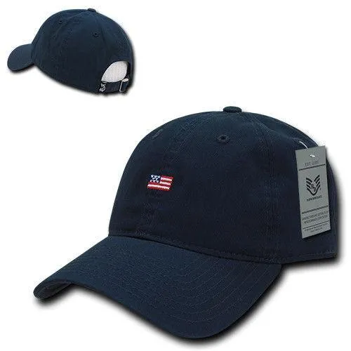 Rapid Dominance Cotton Polo USA American Flag Small Stamp Baseball Dad Caps Hats