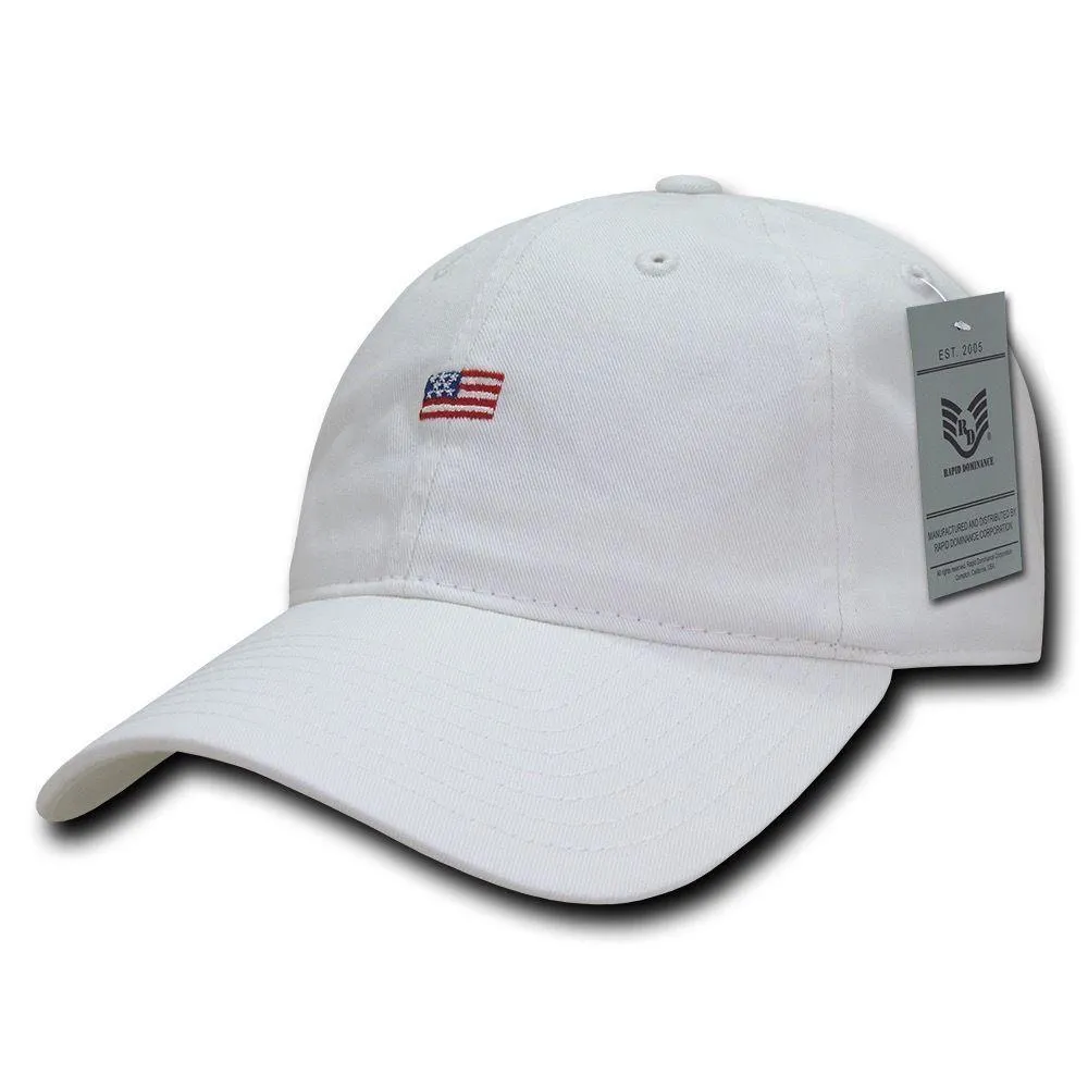 Rapid Dominance Cotton Polo USA American Flag Small Stamp Baseball Dad Caps Hats