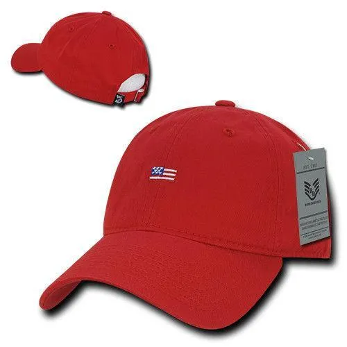 Rapid Dominance Cotton Polo USA American Flag Small Stamp Baseball Dad Caps Hats