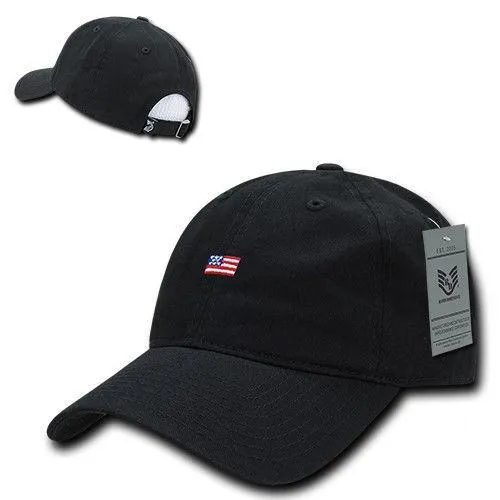 Rapid Dominance Cotton Polo USA American Flag Small Stamp Baseball Dad Caps Hats