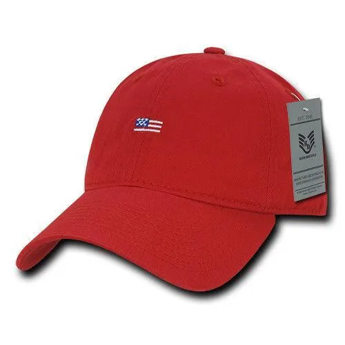 Rapid Dominance Cotton Polo USA American Flag Small Stamp Baseball Dad Caps Hats