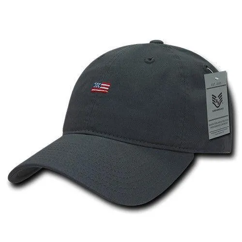 Rapid Dominance Cotton Polo USA American Flag Small Stamp Baseball Dad Caps Hats