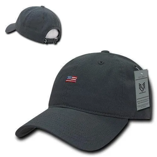 Rapid Dominance Cotton Polo USA American Flag Small Stamp Baseball Dad Caps Hats