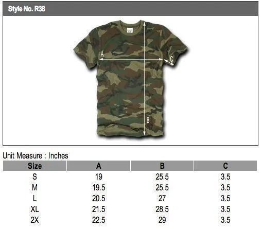 Rapid Dominance Military Woodland Camouflage Army Hunting T-Shirts Tees