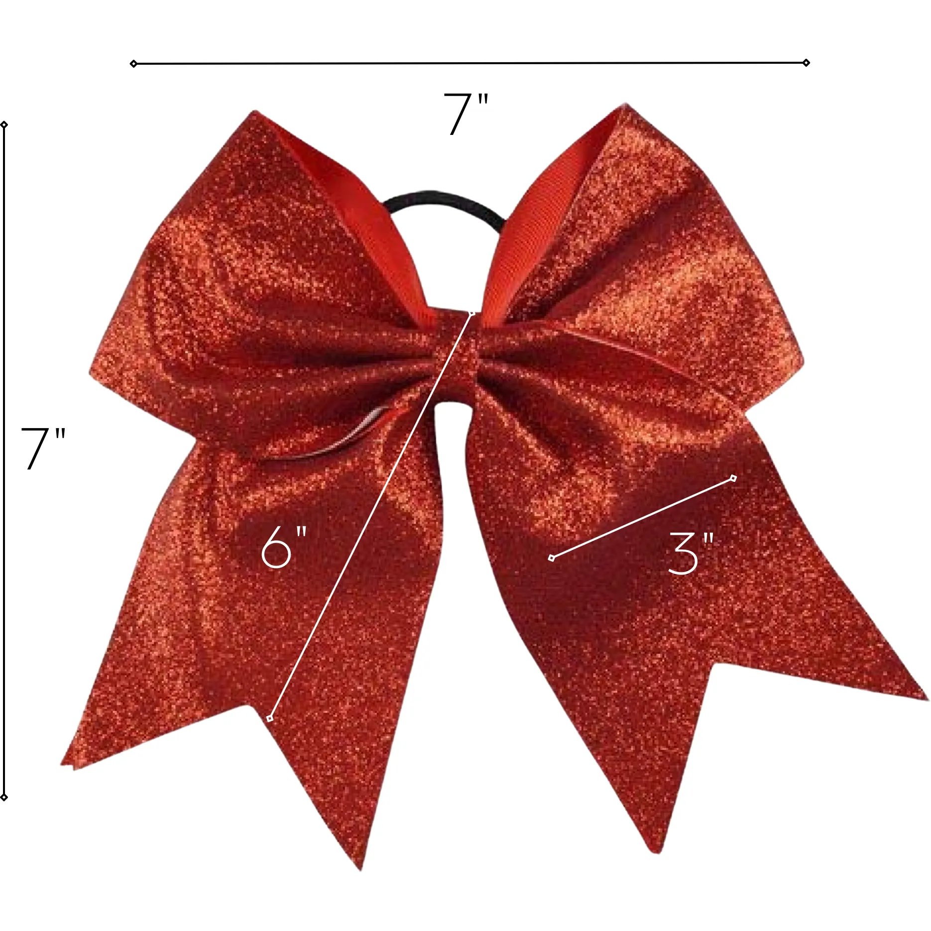 Red Glitter Cheer Bow