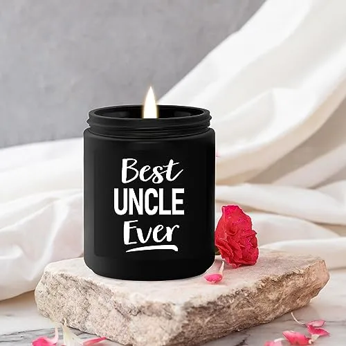 Risnoae Gifts for Uncle - Best Uncle Ever Candle - Uncle Gifts from Niece Nephew - Christmas Gifts for Uncle - Fathers Day Gift for Uncle - Best Uncle Birthday Gifts