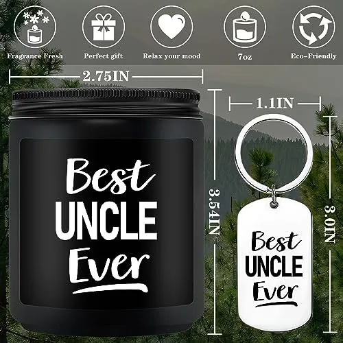 Risnoae Gifts for Uncle - Best Uncle Ever Candle - Uncle Gifts from Niece Nephew - Christmas Gifts for Uncle - Fathers Day Gift for Uncle - Best Uncle Birthday Gifts