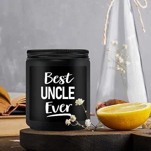 Risnoae Gifts for Uncle - Best Uncle Ever Candle - Uncle Gifts from Niece Nephew - Christmas Gifts for Uncle - Fathers Day Gift for Uncle - Best Uncle Birthday Gifts