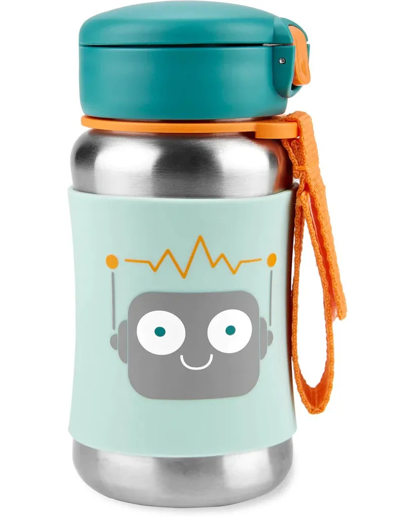 Skip Hop Spark Style Stainless Steel Straw Bottle - Robot