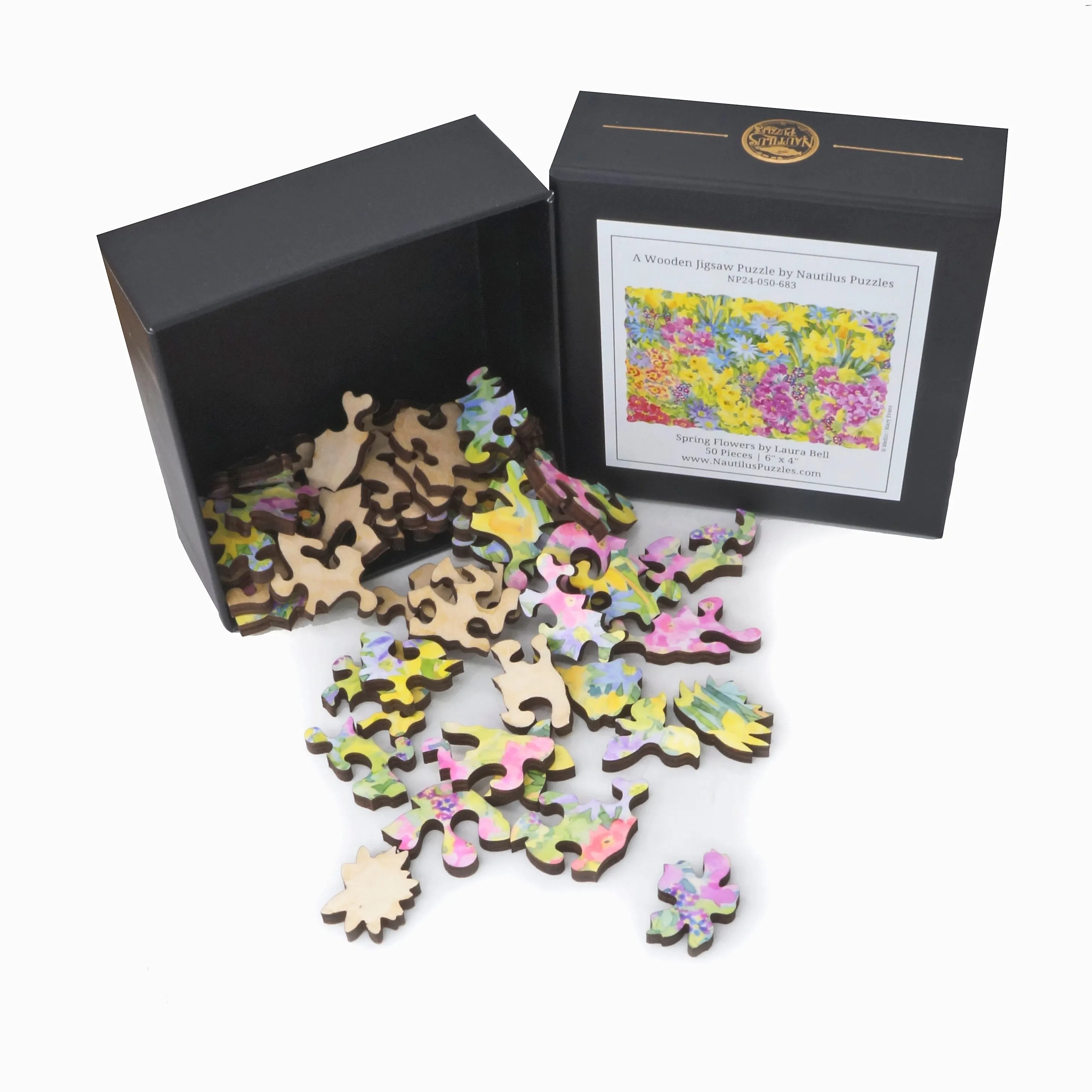 Spring Flowers (50 Piece Wooden Jigsaw Puzzle)