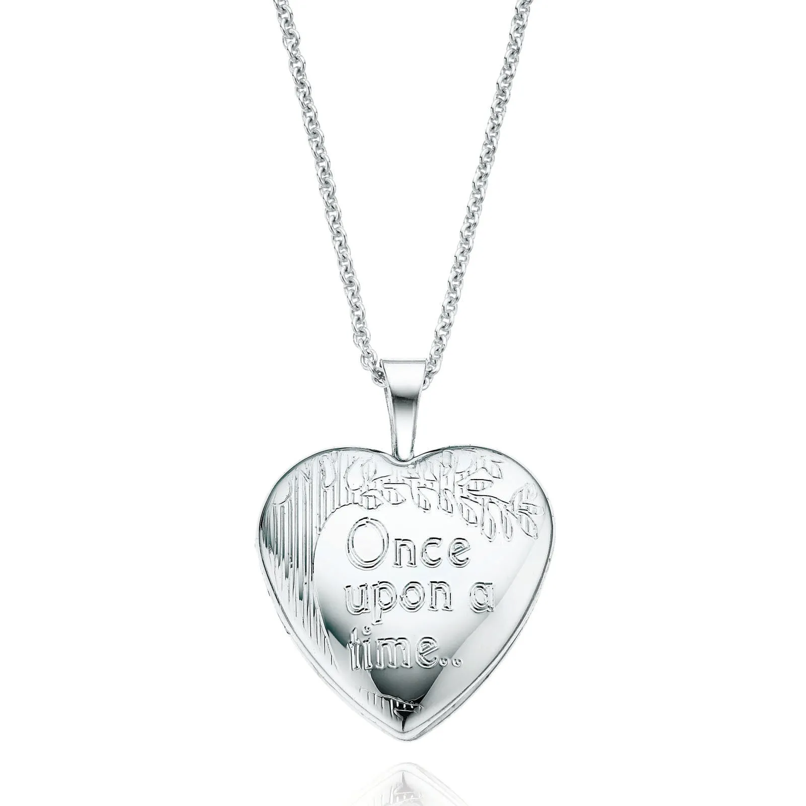 Sterling Silver 16mm Fairy-tale Heart Locket Pendant