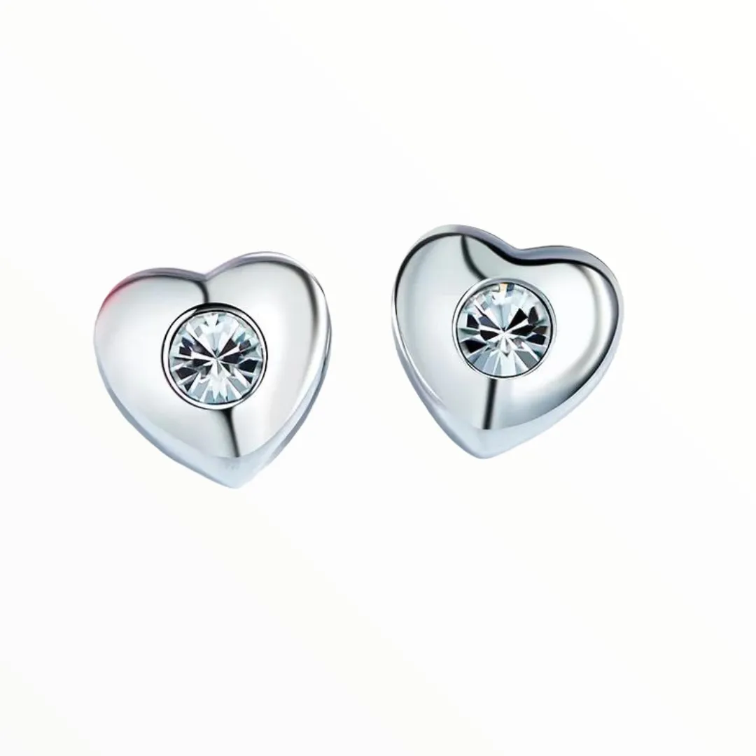 Sterling silver cute tiny hearts earring