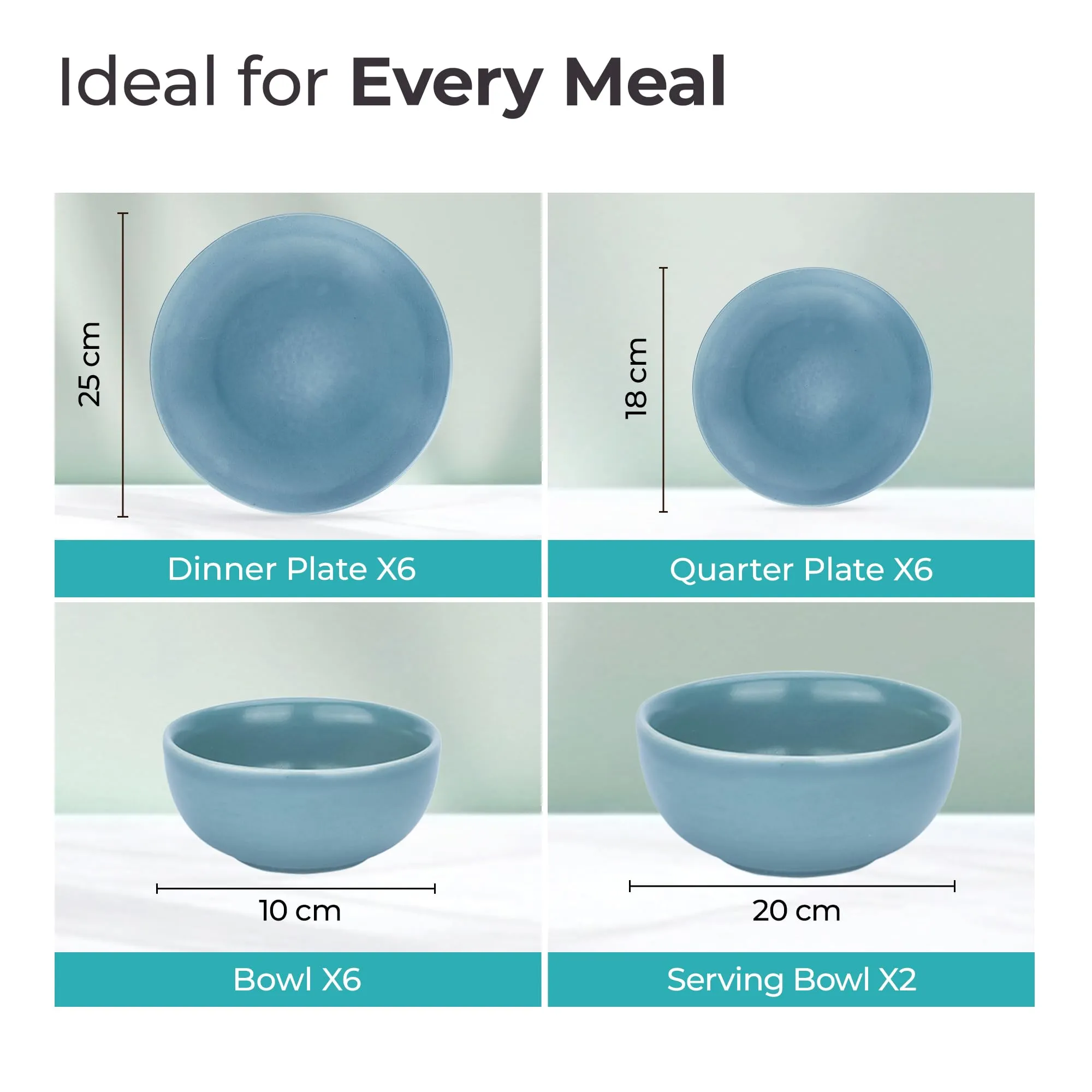 The Better Home Terra Series Ceramic Dinner Set (20 Pcs) | Microwave Safe Dinner Plates and Bowls Sets | Chip Resistant Dinnerware Sets | House Warming Gifts New Home for Couple Men Women