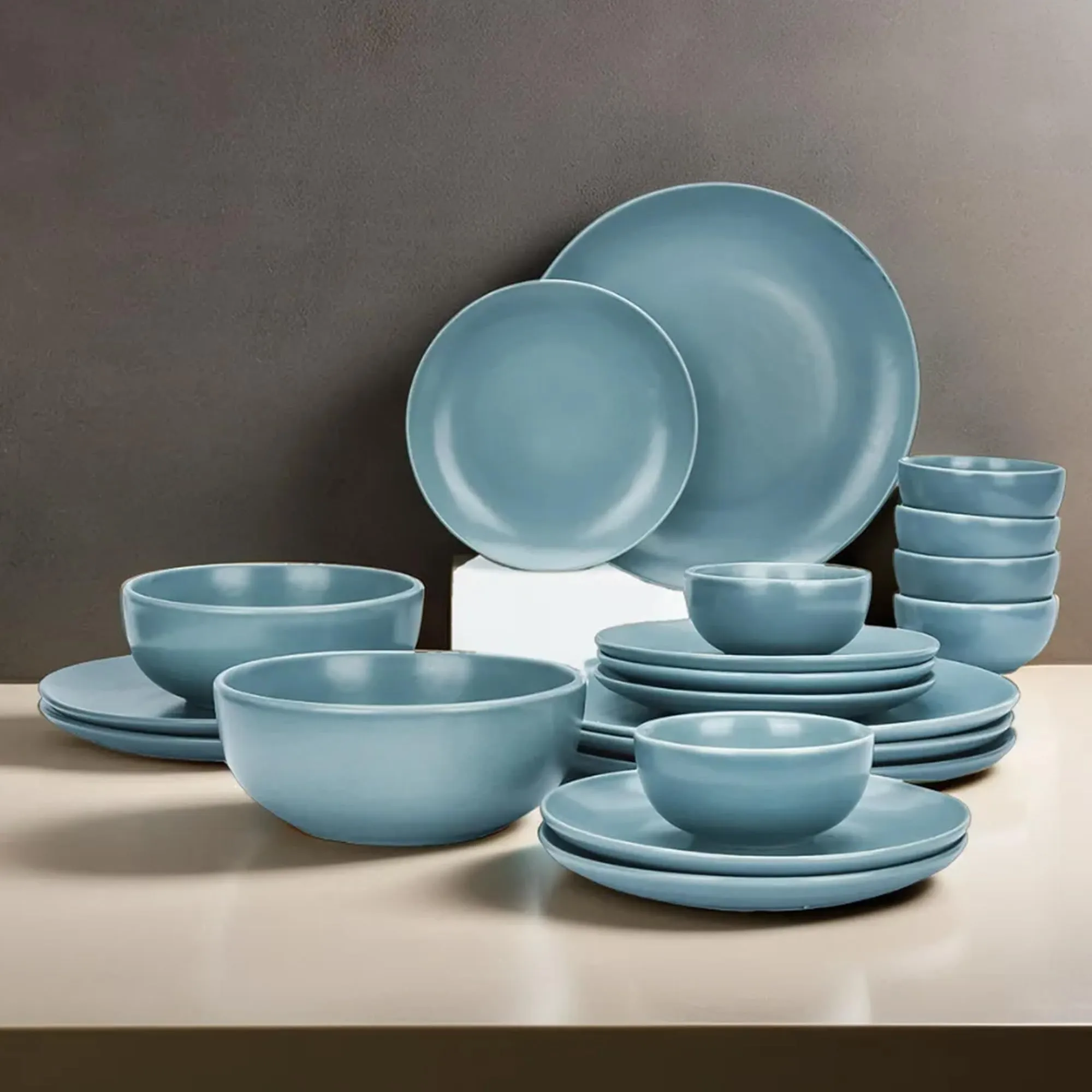 The Better Home Terra Series Ceramic Dinner Set (20 Pcs) | Microwave Safe Dinner Plates and Bowls Sets | Chip Resistant Dinnerware Sets | House Warming Gifts New Home for Couple Men Women