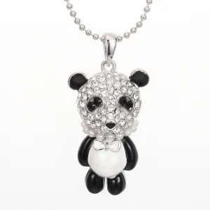 The cute little black and white panda necklace