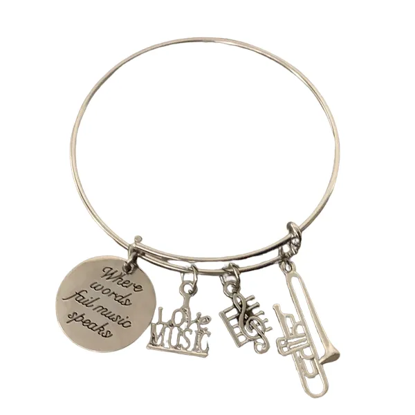 Trumpet Bracelet with Inspirational Charm