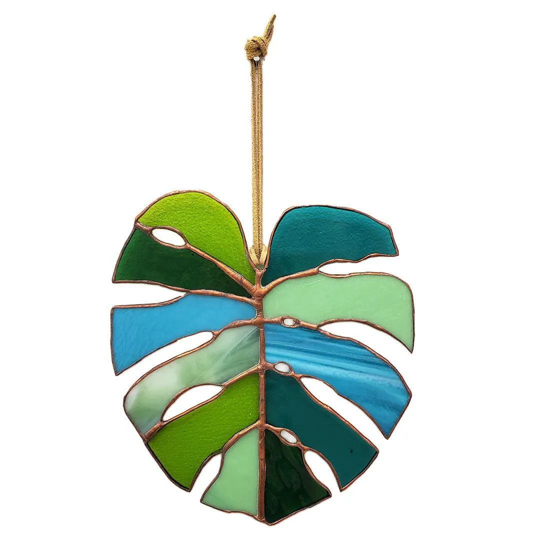 Wall Art - Monstera Leaf Stained Glass By Kokoro Designs