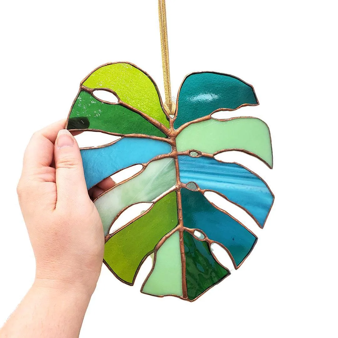 Wall Art - Monstera Leaf Stained Glass By Kokoro Designs