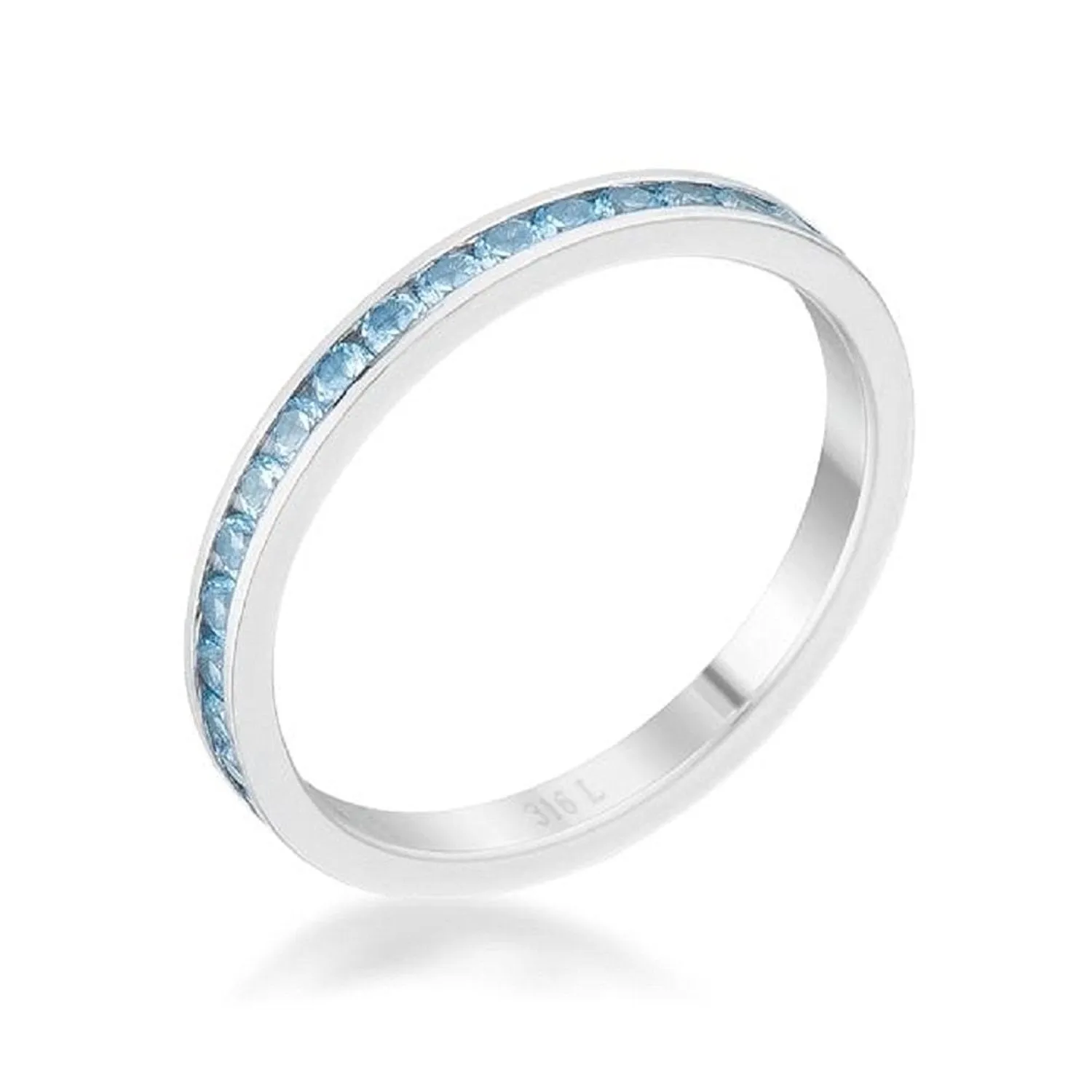 WildKlass 0.5ct Sapphire CZ Stainless Steel Eternity Band