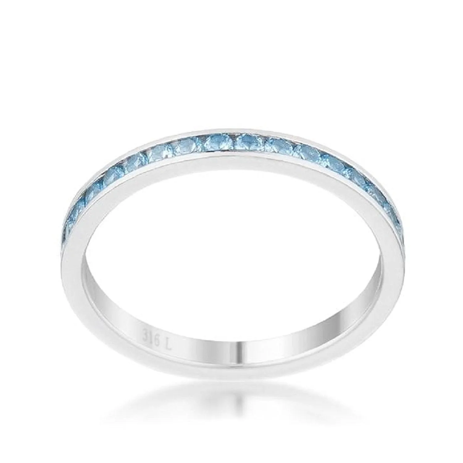 WildKlass 0.5ct Sapphire CZ Stainless Steel Eternity Band