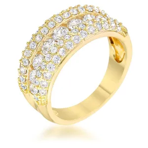 WildKlass 1.1ct CZ 14k Gold Plated Classic Band Ring