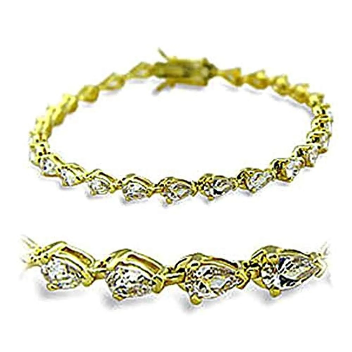 WildKlass Stainless Steel Western Bracelet Gold Women AAA Grade CZ Clear