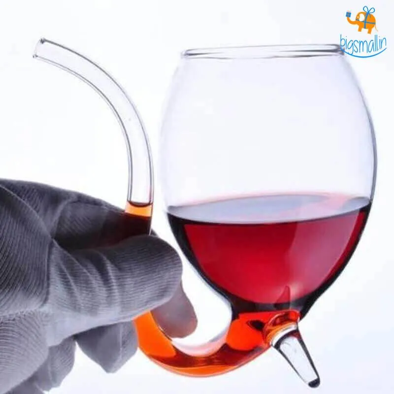 Wine Glass with Straw