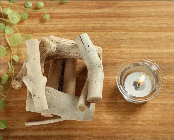 Wood Candle Holder Set