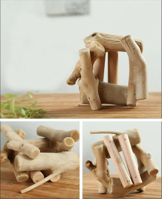 Wood Candle Holder Set