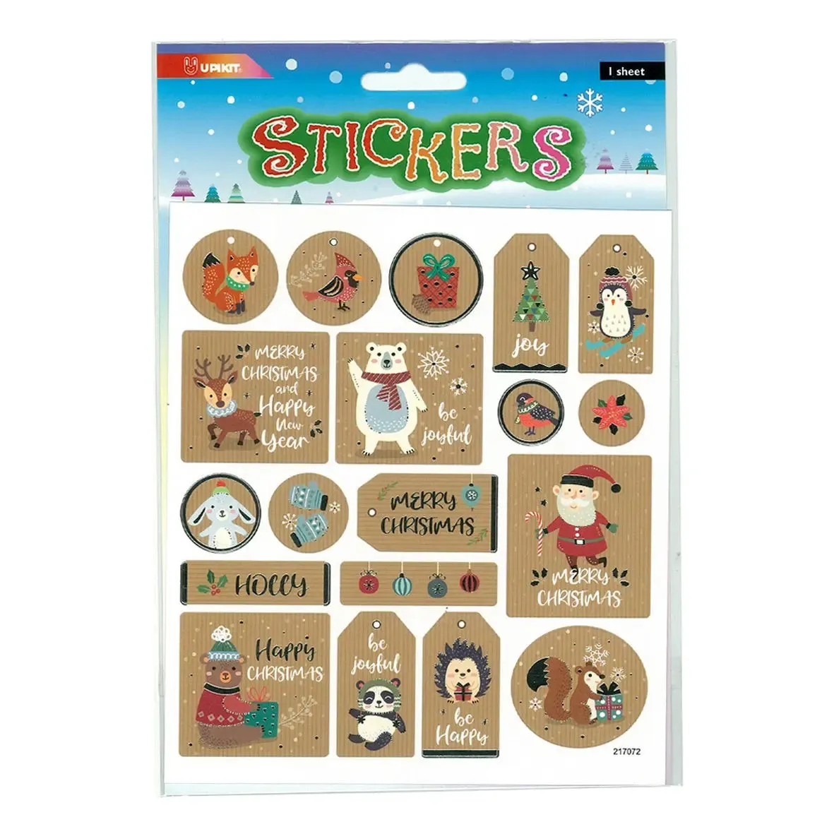 Woodland Creatures Christmas Stickers