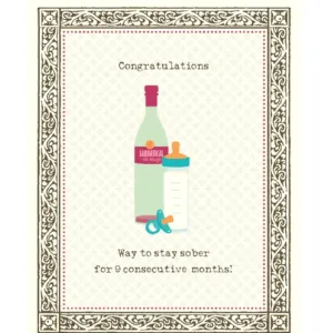 yellow bird paper greetings - stay sober baby card